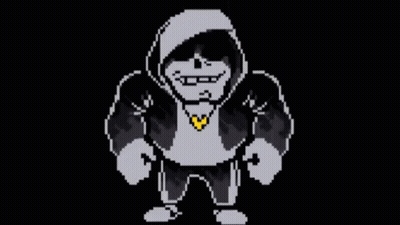 A Pixel Art Of A Skeleton Wearing A Hood And Sunglasses . GIF