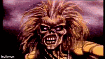 A Pixel Art Of A Skeleton With A Very Long Haired Head GIF