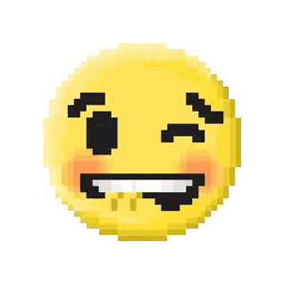 A Pixel Art Of A Smiley Face With A Surprised Expression Sticker