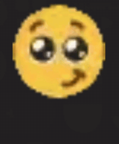 A Pixel Art Of A Smiley Face With Big Eyes And A Tongue Sticking Out . GIF