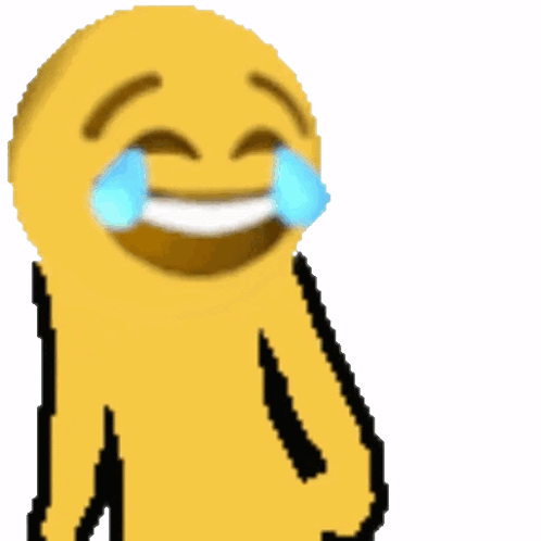 A Pixel Art Of A Smiley Face With Tears Coming Out Of Its Eyes GIF
