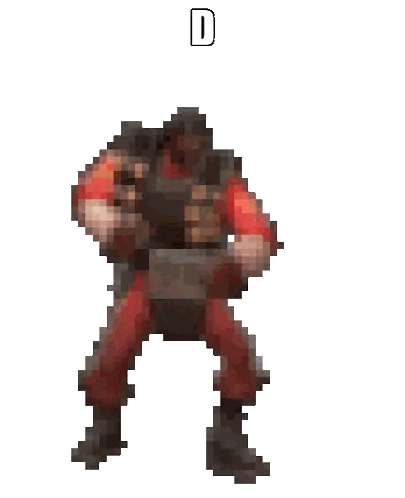 A Pixel Art Of A Soldier With The Letter D On The Bottom Sticker