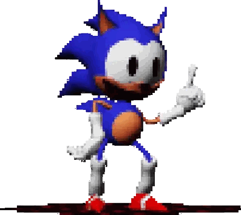 A Pixel Art Of A Sonic The Hedgehog Giving A Thumbs Up Sticker