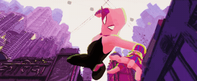 A Pixel Art Of A Spiderman Flying Through The Air GIF