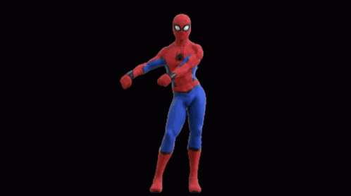 A Pixel Art Of A Spiderman Standing On A Black Background GIF