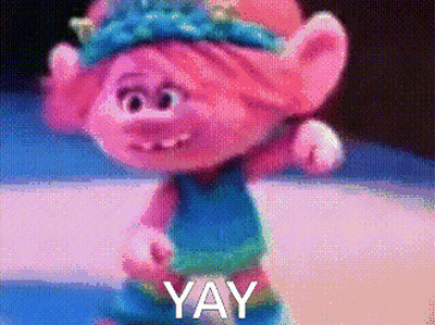 A Pixel Art Of A Troll With The Word Yay Written On It . GIF