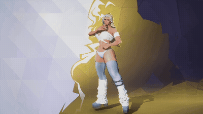 A Pixel Art Of A Woman In White Lingerie And White Boots GIF