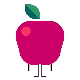 A Pixel Art Of An Apple With A Green Leaf GIF