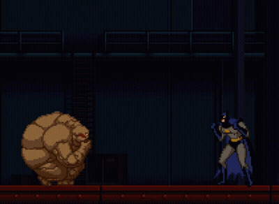 A Pixel Art Of Batman And A Monster GIF