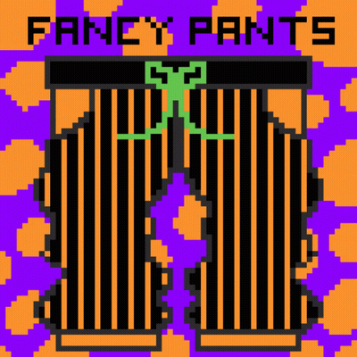 A Pixel Art Of Fancy Pants On A Purple Background GIF