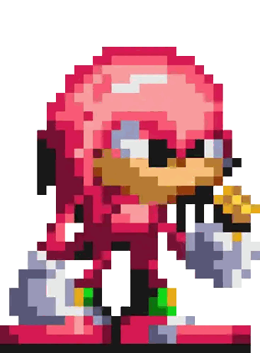 A Pixel Art Of Knuckles From Sonic The Hedgehog With Pink Hair Sticker
