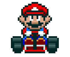 A Pixel Art Of Mario Riding A Kart Sticker