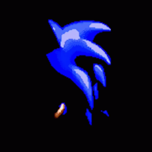 A Pixel Art Of Sonic The Hedgehog In A Dark Room GIF