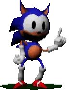 A Pixel Art Of Sonic The Hedgehog Standing On A Grassy Field . GIF
