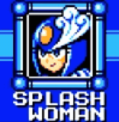 A Pixel Art Of Splash Woman In A Blue Frame GIF