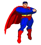 A Pixel Art Of Superman Standing With His Arms Crossed And A Red Cape . Sticker