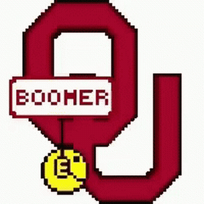 A Pixel Art Of The Oklahoma State University Logo With A Smiley Face GIF
