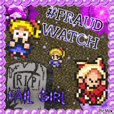 A Pixel Art Poster That Says #Fraud Watch GIF