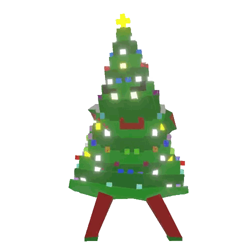 A Pixelated Christmas Tree With A Star On Top Of It Sticker