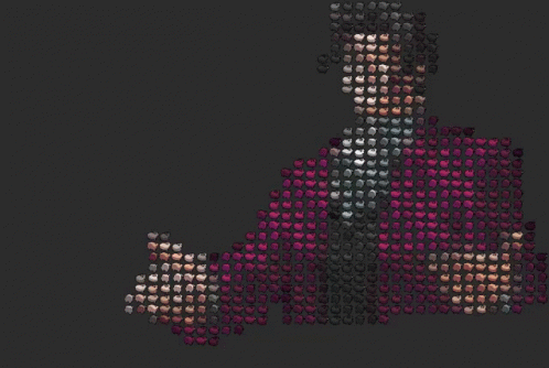 A Pixelated Drawing Of A Man In A Suit And Tie GIF