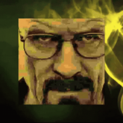 A Pixelated Drawing Of A Man With Glasses And A Mustache GIF