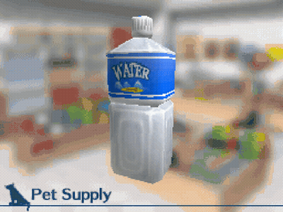 A Pixelated Image Of A Bottle Of Water With The Word Pet Supply Below It GIF