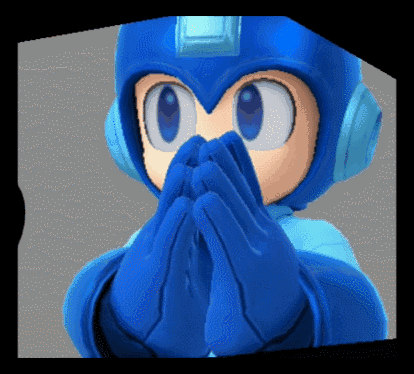 A Pixelated Image Of A Cartoon Character Covering His Mouth With His Hands GIF