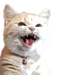 A Pixelated Image Of A Cat With Its Mouth Open And A Bell Around Its Neck Sticker