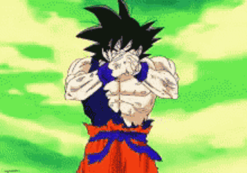 A Pixelated Image Of A Dragon Ball Z Character Covering His Face GIF