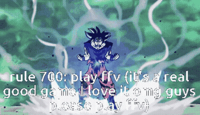 A Pixelated Image Of A Dragon Ball Z Character With The Words Rule 700 Play Ffv GIF