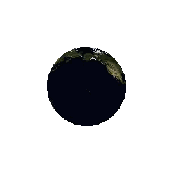 A Pixelated Image Of A Globe And A Moon Sticker