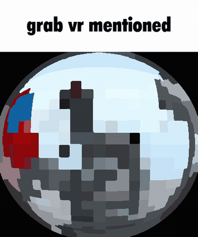 A Pixelated Image Of A Globe With The Words Grab Vr Mentioned Above It GIF