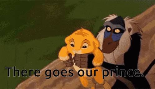 A Pixelated Image Of A Lion And A Monkey With The Words There Goes Our Prince GIF