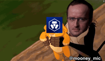 A Pixelated Image Of A Man Holding A Teddy Bear With A Crypto Currency Icon On It GIF