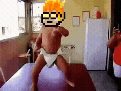 A Pixelated Image Of A Man In A Diaper GIF