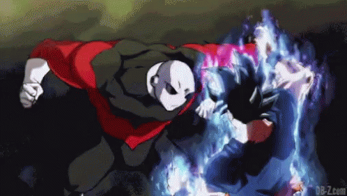 A Pixelated Image Of A Man In A Red And Black Costume Fighting Another Man GIF