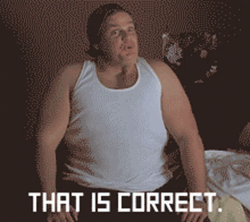 A Pixelated Image Of A Man Sitting On A Bed With The Words That Is Correct GIF