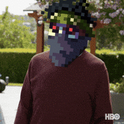 a pixelated image of a man wearing a sweater with hbo written on the bottom