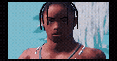 A Pixelated Image Of A Man With Dreadlocks Looking At The Camera GIF