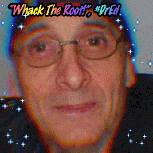 A Pixelated Image Of A Man With Glasses And The Words Whack The Root #Dred GIF
