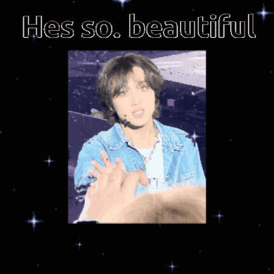 A Pixelated Image Of A Man With The Words He 'S So Beautiful GIF