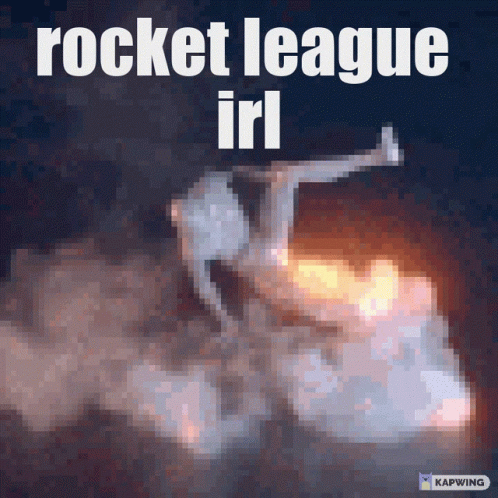 A Pixelated Image Of A Rocket With The Words Rocket League Irl Below It GIF