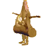 A Pixelated Image Of A Slice Of Bread With A Cat Tail Sticker