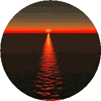 A Pixelated Image Of A Sunset Over The Ocean Sticker