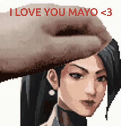A Pixelated Image Of A Woman With The Words " I Love You Mayo < 3 " GIF