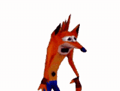 A Pixelated Image Of Crash Bandicoot From Crash Bandicoot GIF