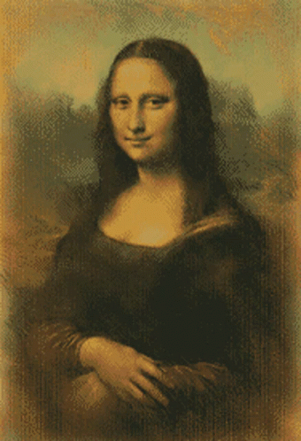A Pixelated Portrait Of A Woman With Long Hair GIF