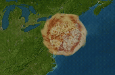 A Pizza Is Flying Over The United States Of America GIF