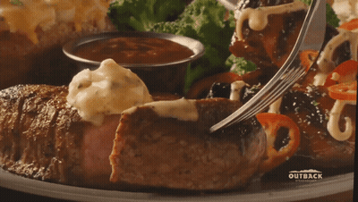 A Plate Of Food From Outback Steakhouse GIF