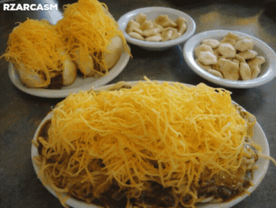 A Plate Of Food With The Word Rzarcasm On The Bottom Right GIF